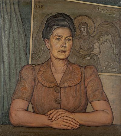 Irene Paceviciute (Kiev 1918-Roma 2002)  - Ritratto della pittrice Sofia Paceviciene, 1947