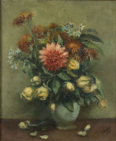 Alberto Ziveri (Roma 1908-1990)  - Fiori nel vaso, 1942