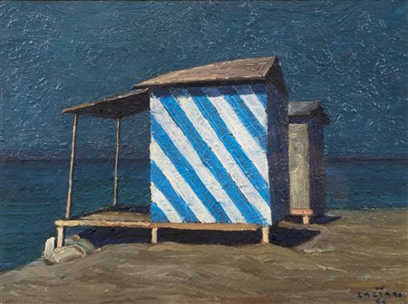 Walter Lazzaro (Roma 1914-Milano 1989)  - Due capanni, 1955