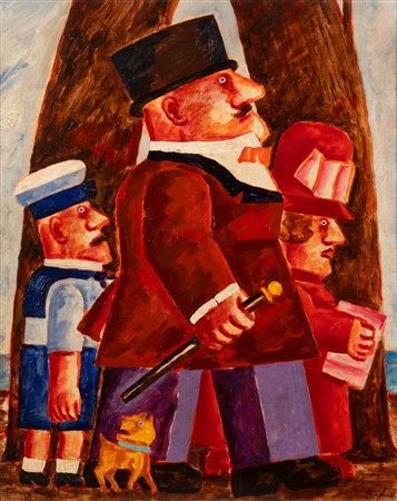 Franz Borghese (Roma 1941-2005)  - Figure con cane