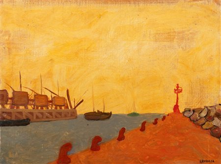 Carlo Quaglia (Terni 1903-Roma 1970)  - Il molo, 1952