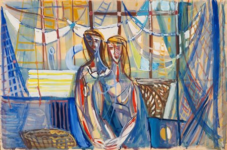 Antonio Corpora (Tunisi 1909-Roma 2004)  - Coppia tra le reti