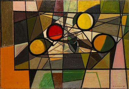 Enzo Brunori (Perugia 1924-Roma 1993)  - Tavolo con frutta, 1948