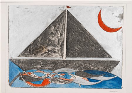 Franco Angeli (Roma 1935-1988)  - Nave, 1985