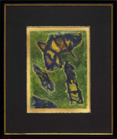 Lucio Bulgarelli, Forme, 1965, smalto su carta, cm 40x30, autentica a cura...