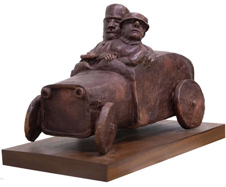 Franz Borghese, Il bolide, 2005, fusione in bronzo, cm 25, esemplare 70/99,...