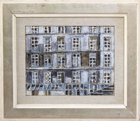 Orfeo Tamburi, Senza titolo, anni Ottanta, olio su tela applicata su tavola,...