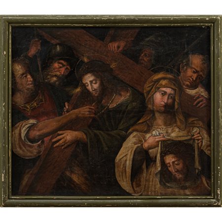 JOHANNES DE MATTA (Attr.le),Andata al Calvario, Olio su tela