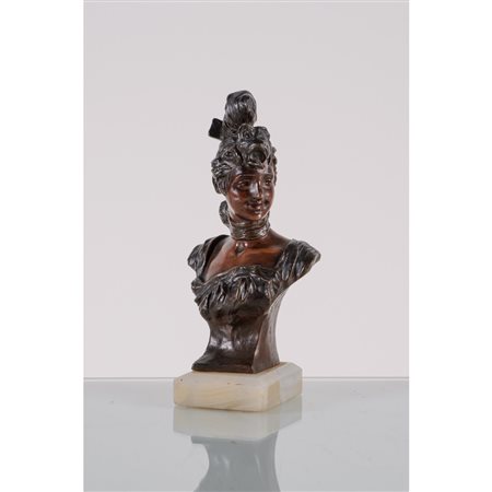 GEORGE VAN DER STRAETEN, Busto di donna, Scultura in bronzo