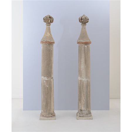 MANIFATTURA SICILIANA DEL XVIII SECOLO, Coppia di colonne