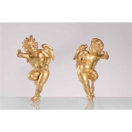 MANIFATTURA SICILIANA DEL XIX SECOLO, Coppia di sculture