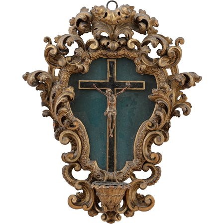 SCUOLA ROMANA DEL XVIII SECOLO, Cristo ligneo su croce