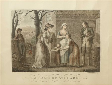 Incisione ''La dame du Village''