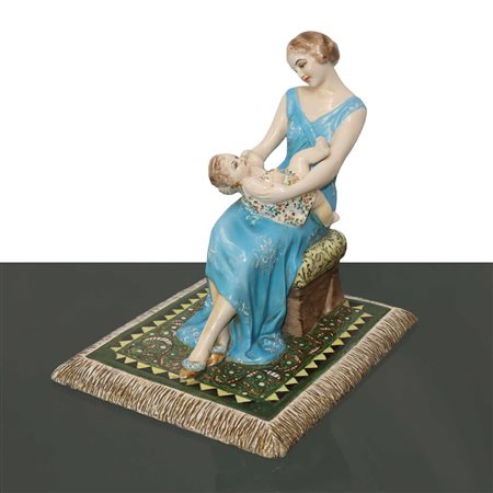 Carmelo Ganci (Palermo 1903)  - Mamma gioiosa con bambino, 1930s