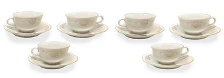 Richard Ginori - Servizio da 6 da te composto da sei tazze con piattino, 1950s