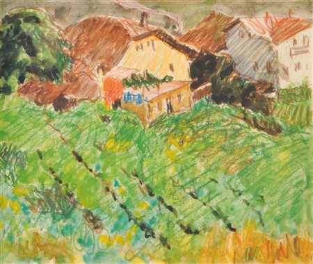 Josef Meng (Heideck 1887 - Kufstein 1974) Paesaggio del vino in Alto...