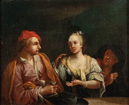 Pittore veneto, seconda metà del XVIII sec Der Liebeshandel;copia da Domenico...