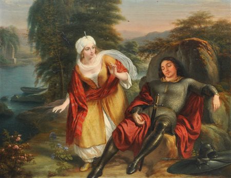Pittore lombardo, prima metà del XIX sec. Armida sorprende Rinaldo...