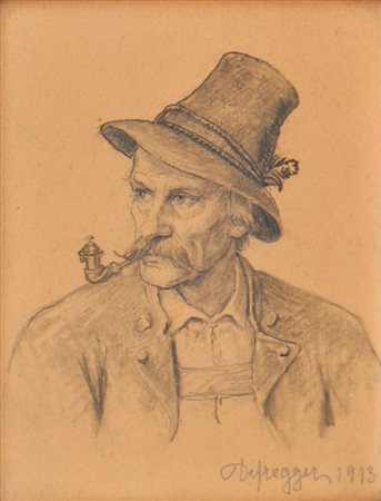 Franz von Defregger (Stronach, Osttirol 1837 - München 1921) Contadino con...