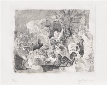 Alfred Hrdlicka (Wien/Vienna 1928 - 2009) Studio, 1972;Acquaforte, 50 x 58,5...