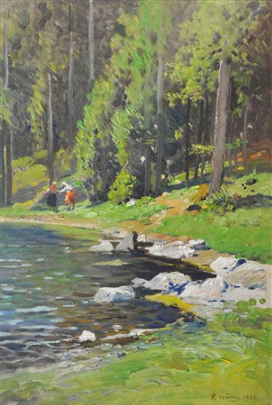 Rocco Lentini (Palermo 1858 - Venedig/Venezia 1943) Alleghe, 1934;Olio su...