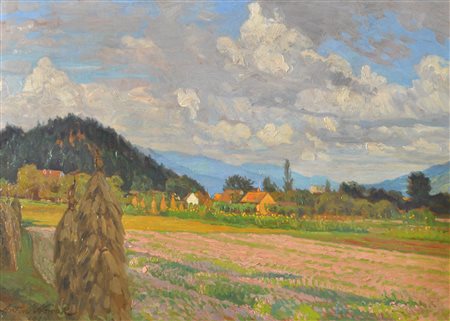 Anton Nowak (Marburg/Maribor 1865 - Wien/Vienna 1932) Paesaggio collinare in...