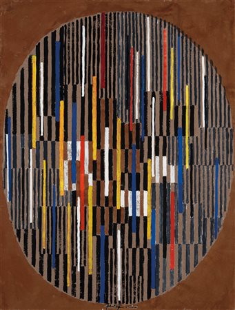Adolf Fleischmann (1892 - 1968) Composizione ovale, 1959;Gouache su carta, 63...
