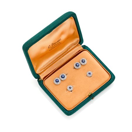  
Set da sparato in oro con diamanti e zaffiri 
 