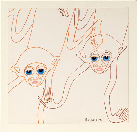 Piccola scimmia in due fasi