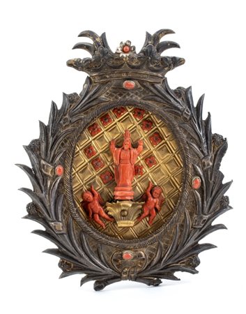 Maestranze trapanesi Madonna assunta con putti in corallo XVIII secolo...
