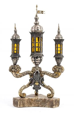 Particolare candelabro italiano in argento 1820 circa, Venezia (?) Altezza x...
