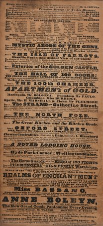 Locandina di programma teatrale litografia cm 49x23 - in cornice cm 52x26