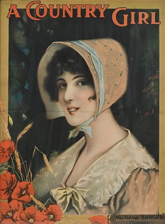 A Country Girl Litografia a colori cm 62,5x47 - con cornice cm 65x50