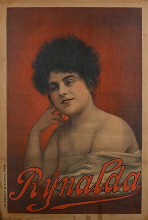 Rynalda Litografia a colori Firma in lastra "M. Gaulter" cm 117,5x79 - con...