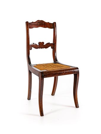 Coppia di sedie Biedermeier in mogano, seconda metà del XIX secolo schienali...