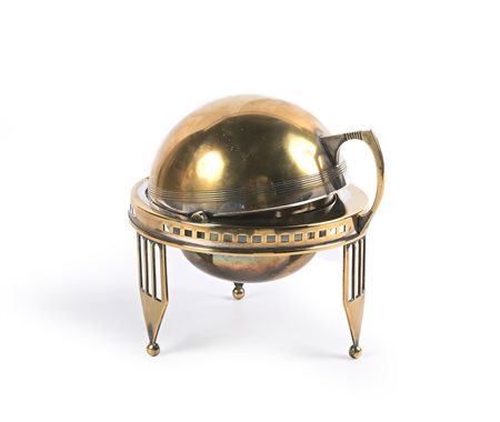 Compostiera sferica in metallo argentato cm 15,5x15