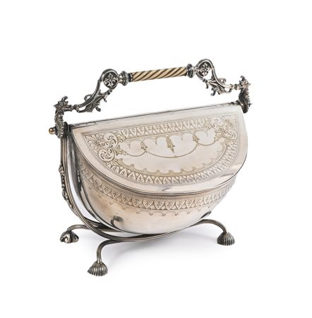 Biscottiera vittoriana in sheffield, Regno unito, fine del XIX secolo corpo...