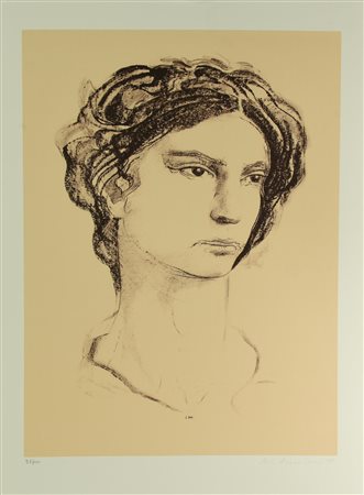 Pietro Annigoni RITRATTO FEMMINILE litografia su carta, cm 70x50; es. 92/100...