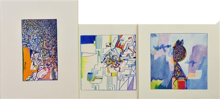 Enzo Branca COMPOSIZIONI, 1980 -matite colorate su carta, cm 25x33 sul...