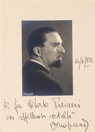  
Grandi, Dino - Conte di Mordano (Mordano, 4 giugno 1895 – Bologna, 21 maggio 1988) 
 cm.21,4x29,9