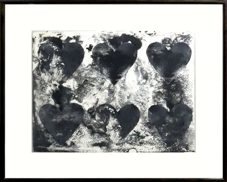 Jim Dine, One plate, da: Dutch Hearts, 1970, litografia a colori e collage su...
