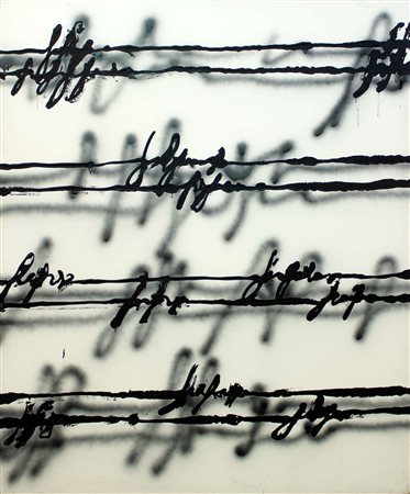 Alfredo Rapetti, Doppia lettura, 2008, acrilico su tela, cm 165x135,...