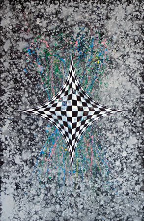 Michele De Marco, Simmetrico, 2017, acrilico su tela, cm 150x99,6