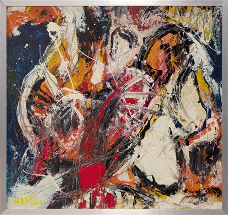 Attilio Scarfi, Derivante dalle impressioni, 2002, tecnica mista su...