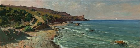 Giorgio Luxardo (1930 - ) 
Castello di Boccale 
olio su tavola 30 x 85 cm