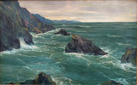 Giuseppe Caselli (1893 - 1976) 
Marina 
olio su tela 70 x 108 cm