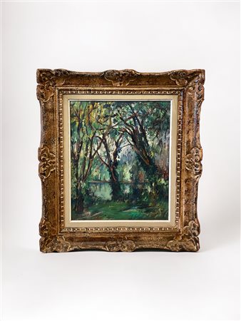 Antoni Garcia i  Lamolla (1910 - 1981) 
Paesaggio 
Olio su compensato 46 x 37 cm