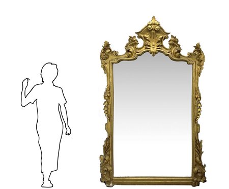 Importante specchiera in legno dorato, first half of the 19° Secolo