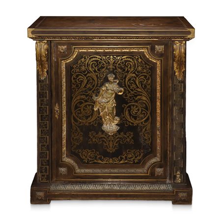 Etagere laccato nero in stile boulle, Late 19° Secolo