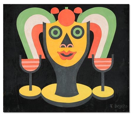 Fortunato Depero "Allegoria del vino" 1935-36
tempera su cartoncino applicata su